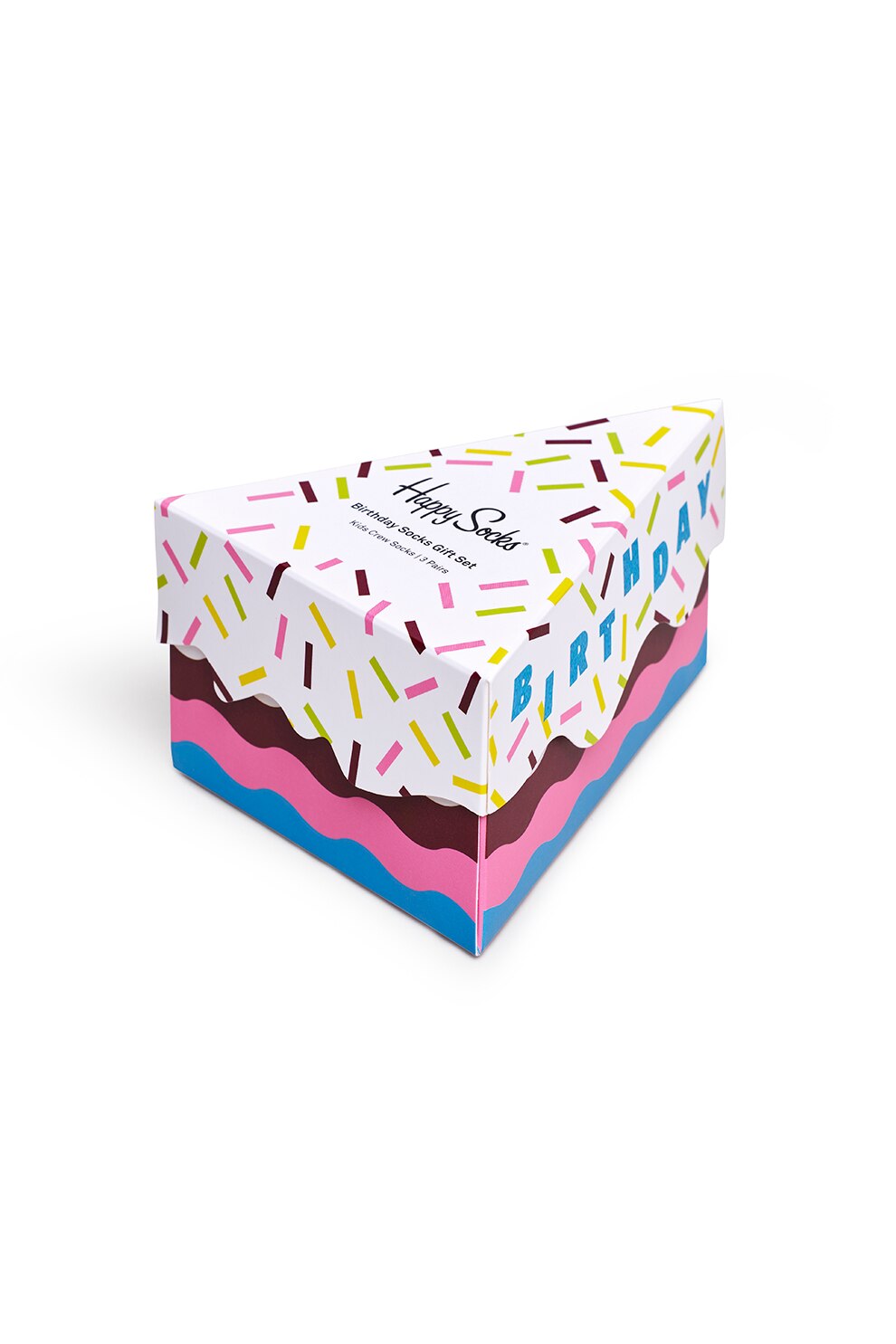 Happy Socks, Set 3 perechi de sosete, unisex, cu imprimeu prajiturele, Multicolor, Multicolora