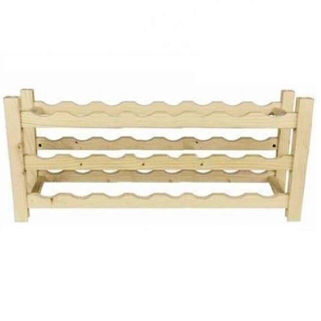 Raft pentru 24 sticle vin, lemn natur, Rustic