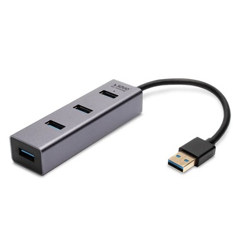 Hub USB 3.0, 4 porturi Savio AK-44, carcasa aluminiu, gri Hub USB 3.0, 4 porturi Savio AK-44, carcasa aluminiu, gri