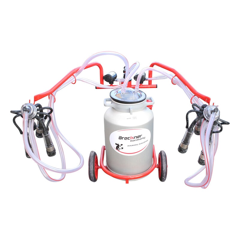 Aparat de muls vaci 2 posturi bidon 40L aluminiu Breckner Germany