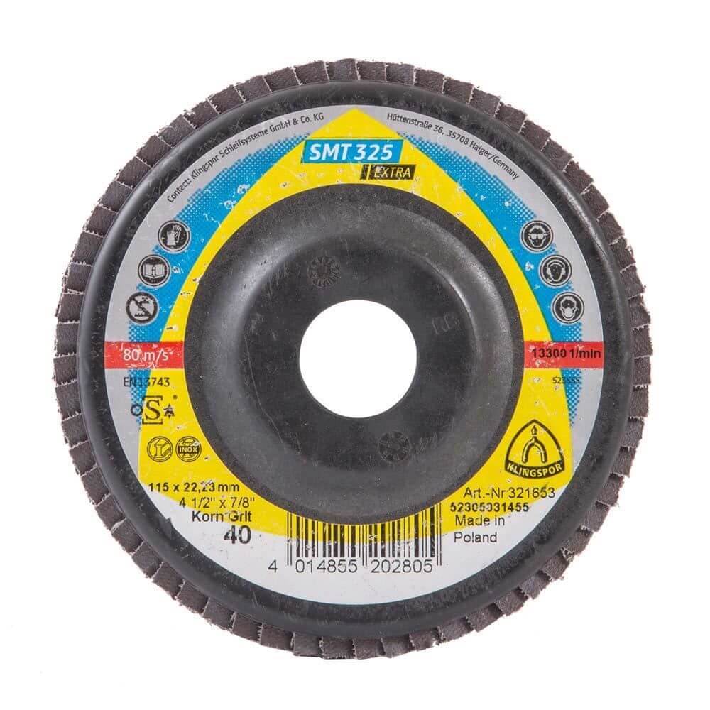 Disc Lamelar KLINGSPOR SMT325 Extra GER P40, 115x22 mm, pentru Otel