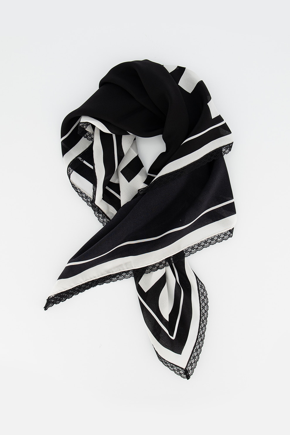 Moschino, Esarfa de matase cu imprimeu logo, Negru/Alb