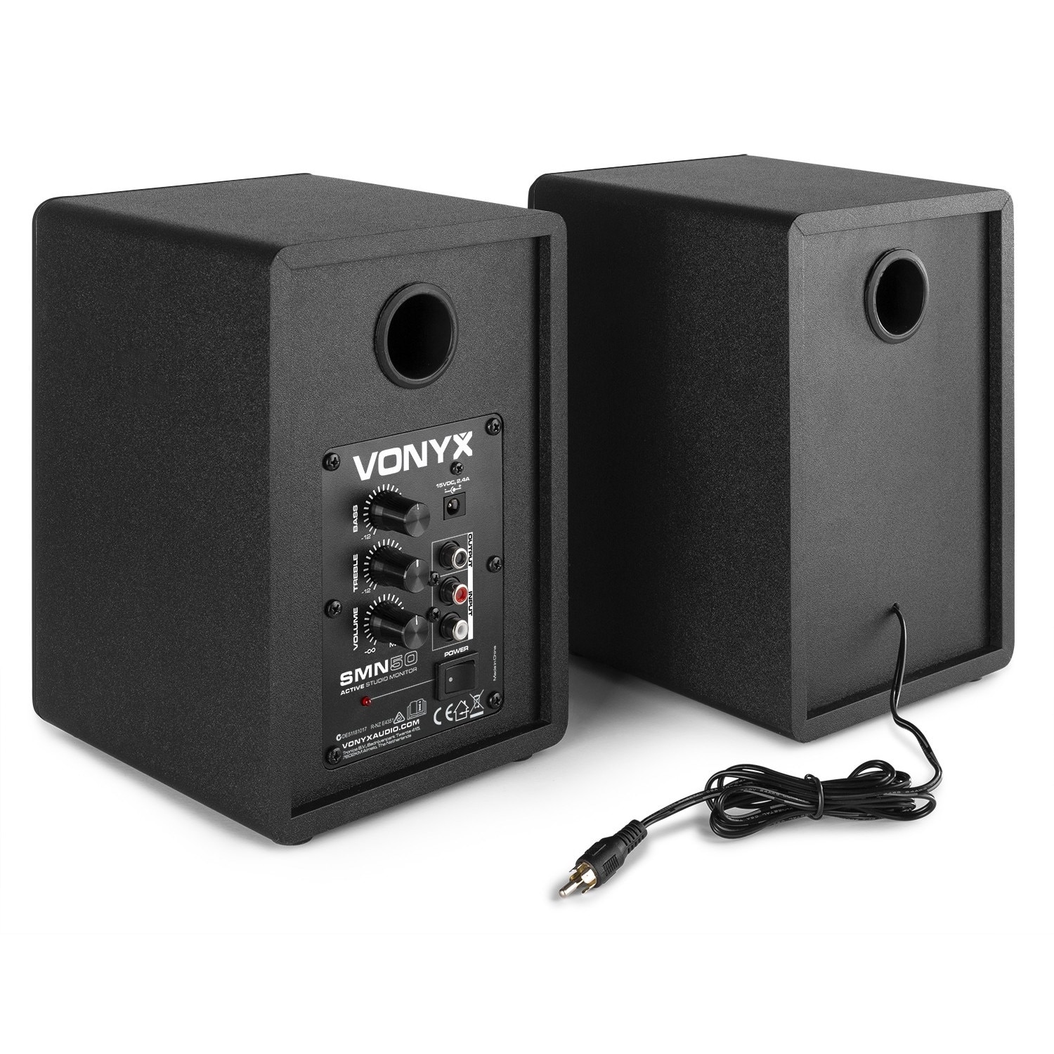 Set 2 monitoare de studio active, 5”, 70W RMS, negru, Vonyx SMN50B