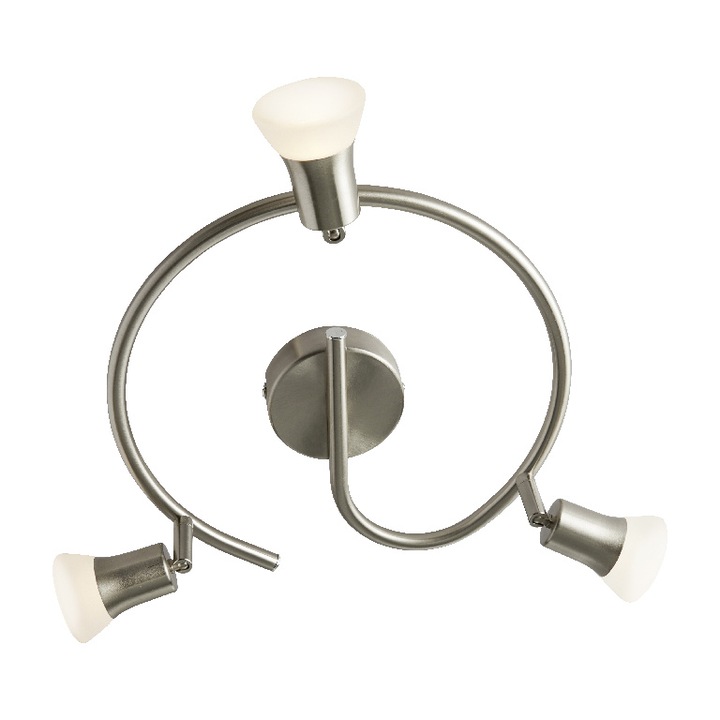Lustra cu 3 spoturi LED integrat, argintiu, 3 x 3.4 W, 220 V, metal