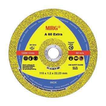 Set 25x Disc Flex MRG M-A60, 115 x 1.2 x 22.23, A 60 Extra, 12200 rot/min Set 25x Disc Flex MRG M-A60, 115 x 1.2 x 22.23, A 60 Extra, 12200 rot/min