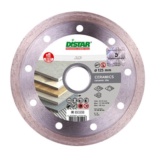 Disc diamantat Bestseller Ceramics 125mm 1A1R 125x1,5x8x22,2 Placi ceramice