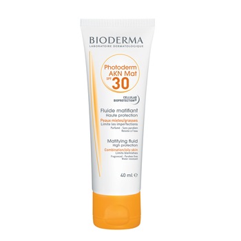 Crema cu protectie solara Bioderma Photoderm AKN Mat Fluid SPF 30, 40 ml Crema cu protectie solara Bioderma Photoderm AKN Mat Fluid SPF 30, 40 ml