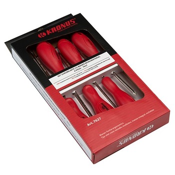 Set surubelnite 6 pcs cu maner monomaterial in cutie de carton marca Kronus Set surubelnite 6 pcs cu maner monomaterial in cutie de carton marca Kronus