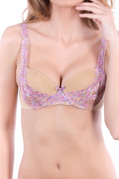 Sutien cupa semidantela Eden Lingerie, nude/pastel, 75B Sutien cupa semidantela Eden Lingerie, nude/pastel, 75B