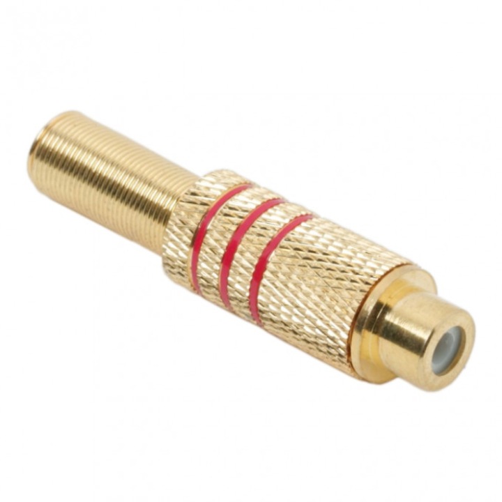 Soclu RCA placat cu aur pentru cablu de maxim 6 mm, Pachet 10 bucati