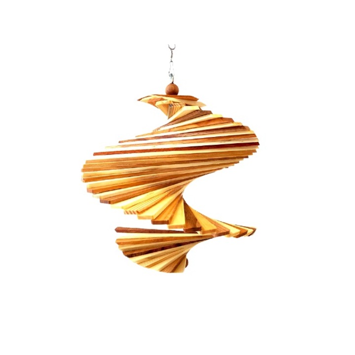 Ornament rotativ din lemn masiv cu agatatoare, 350 x 290 x 20 mm, Natural Timber