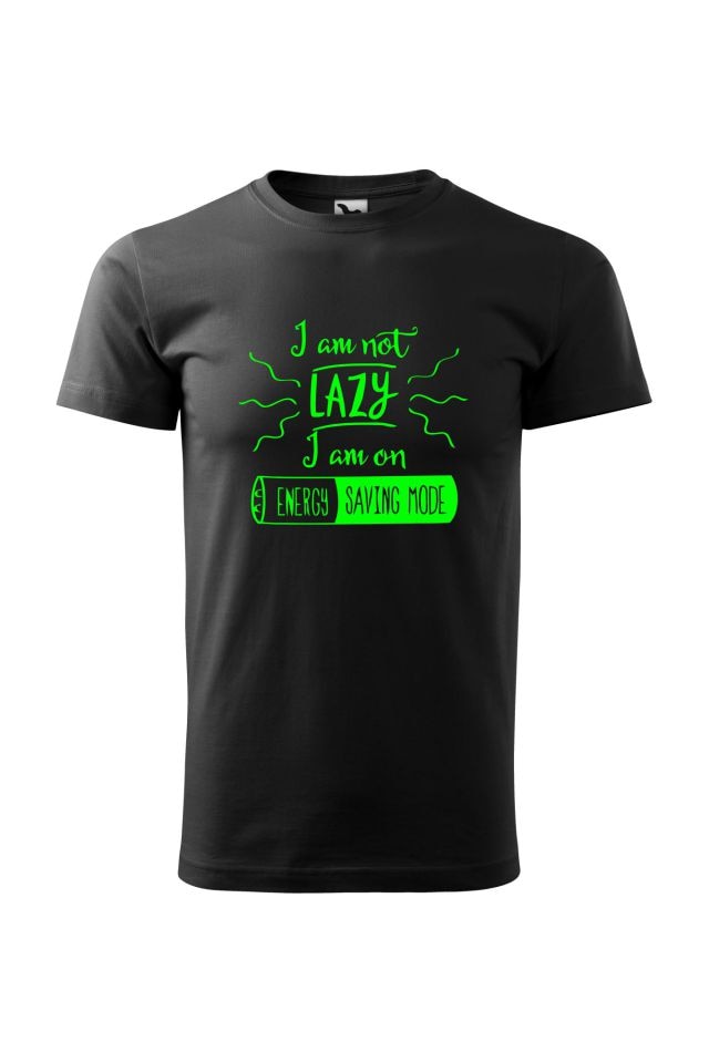 Tricou barbati personalizat Lazy, Malfini, Negru, Negru