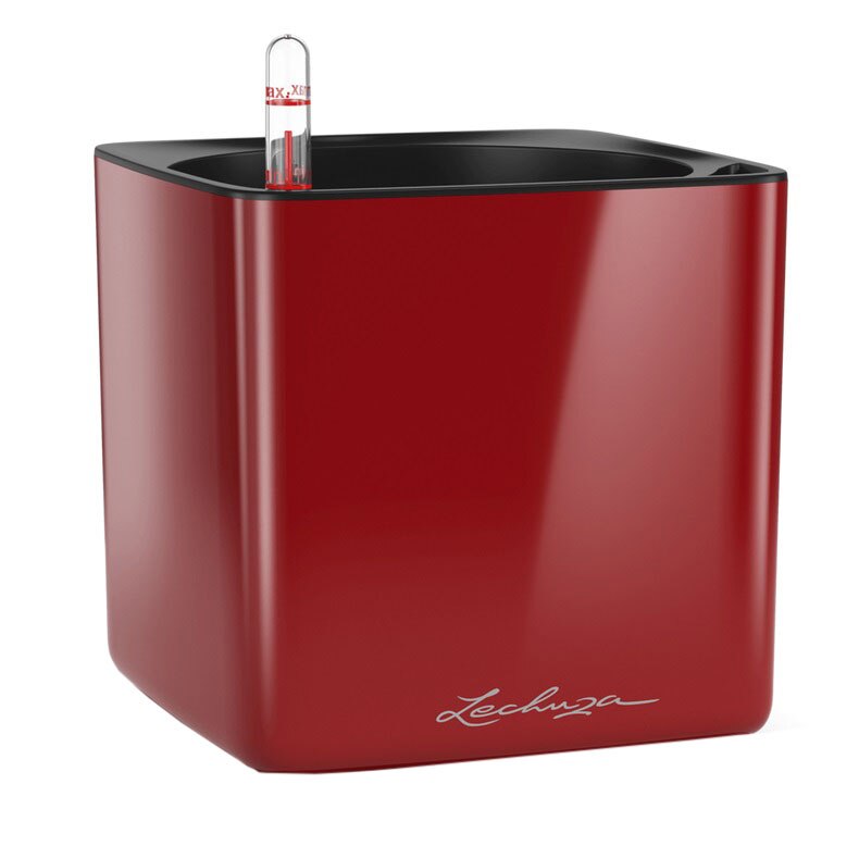 Ghiveci Lechuza Cube Glossy 16 (17 x 17 x 16 cm) Rosu 13522