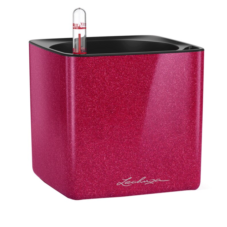 Ghiveci Lechuza Cube Glossy 14 (14 x 14 x 13,5 cm) Roz 13514