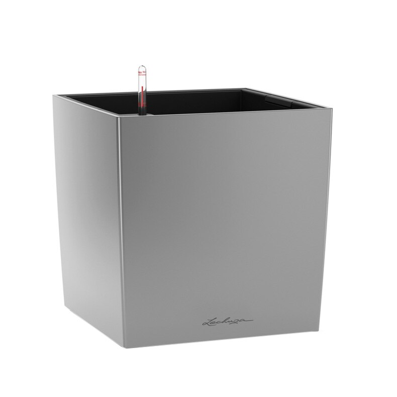 Ghiveci Lechuza Cube Premium 30 (29,5 x 29,5 x 30 cm) Argintiu 16468