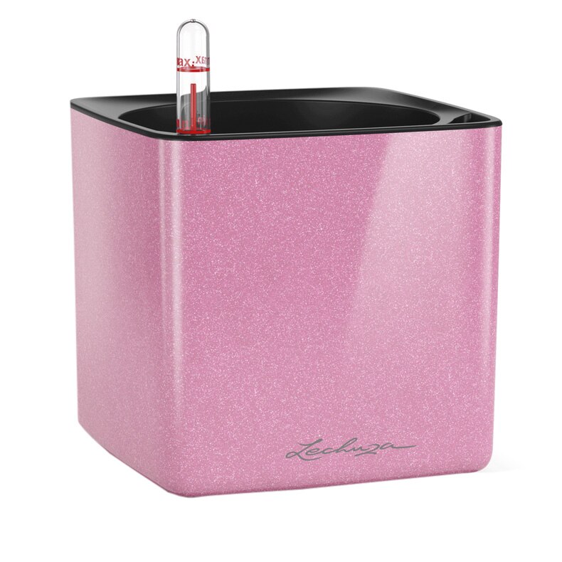 Ghiveci Lechuza Cube Glossy 14 (14 x 14 x 13,5 cm) Roz 13513