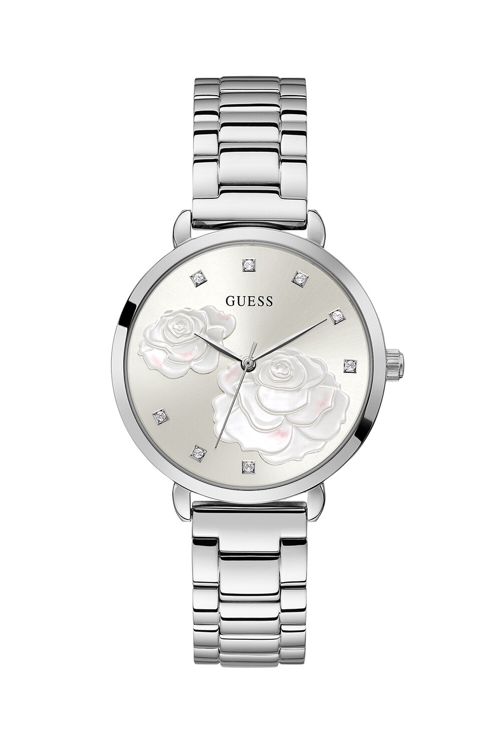 Guess, Ceas quartz cu bratara metalica, Argintiu