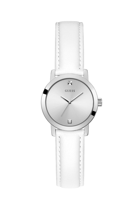 Guess, Analóg karóra gyémánttal díszített számlappal, Ezüstszín/Fehér