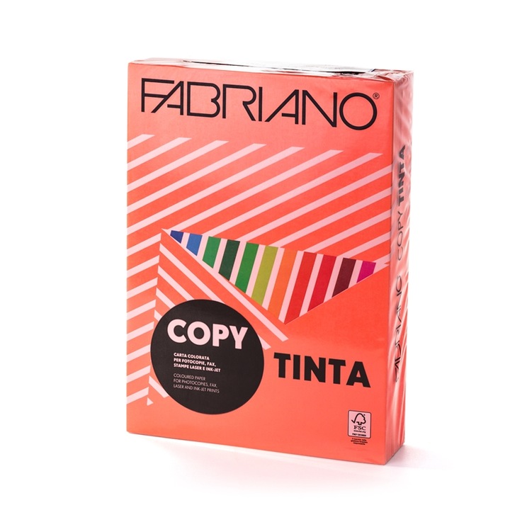 Hartie copiator, Fabriano, Copy Tinta, A4, 80 g/m2, Portocaliu, 500 coli