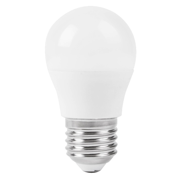 Led лампа Lightex, Plastic, 7W, 220V, E27, P45, матирана, CW, 6500K