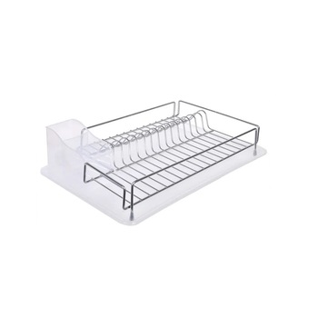 Suport vase din inox cu tava de scurgere, suport tacamuri, alb, 35x44x10 cm Suport vase din inox cu tava de scurgere, suport tacamuri, alb, 35x44x10 cm