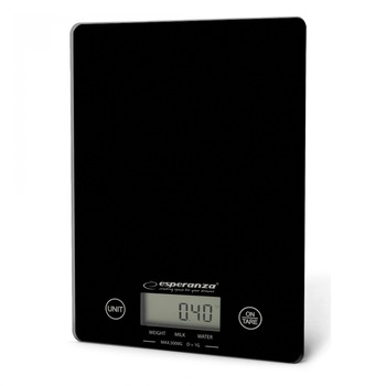 Cantar de bucatarie Esperanza Lemon EKS002K, 5 kg , LCD ecran, tara , Baterii Incluse, Negru Cantar de bucatarie Esperanza Lemon EKS002K, 5 kg , LCD ecran, tara , Baterii Incluse, Negru