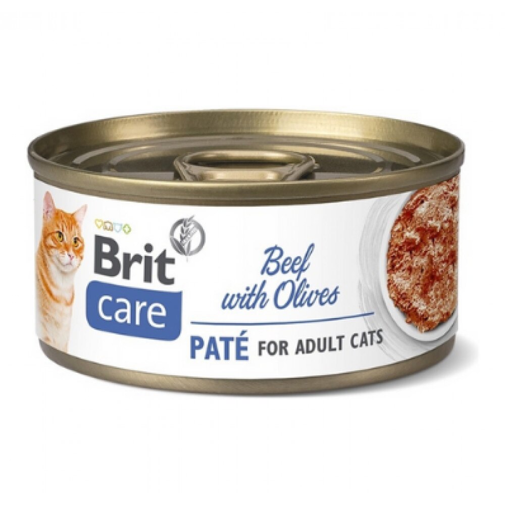 Hrana Umeda pentru Pisici Brit Care Beef Pate with Olives, 70 g