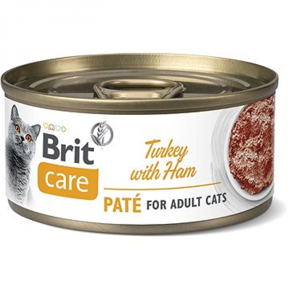 Hrana Umeda pentru Pisici Brit Care Turkey Pate with Ham, 70 g