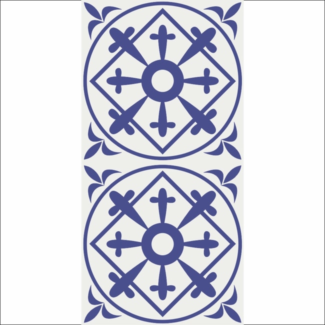 Set 6 buc stickere autocolante faianta decorativa 20cm x 40cm model Classic Blue