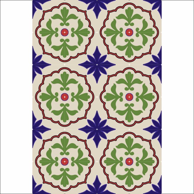 Set 6 buc stickere autocolante faianta decorativa 20cm x 30cm model Classic Colourful 1