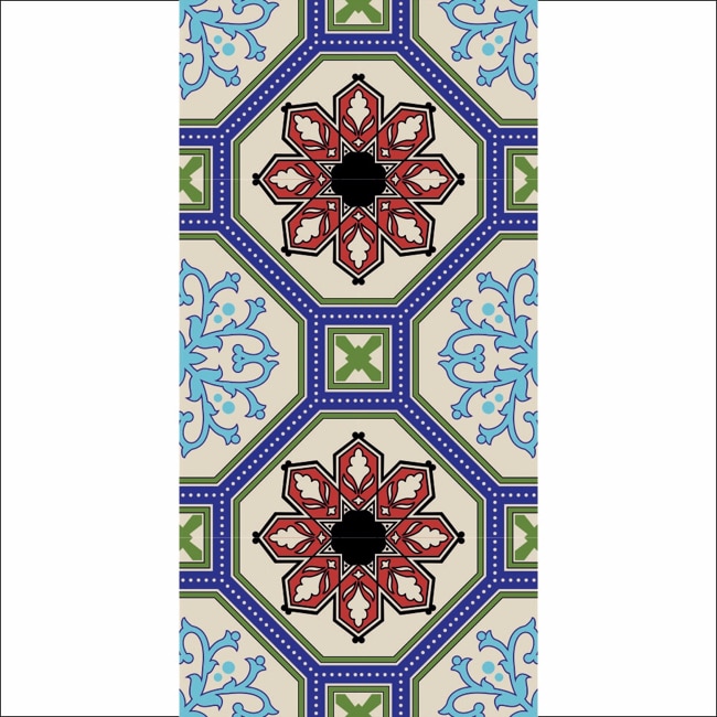 Set 6 buc stickere autocolante faianta decorativa 20cm x 40cm model desen abstract multicolor 30