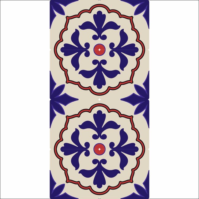 Set 6 buc stickere autocolante faianta decorativa 20cm x 40cm model Blue marin