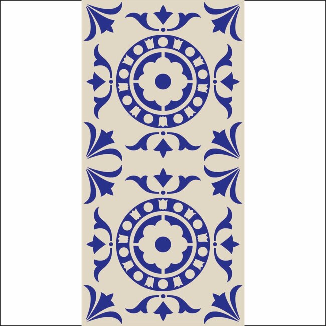 Set 6 buc stickere autocolante faianta decorativa 20cm x 40cm model cloptei albastri in colturi