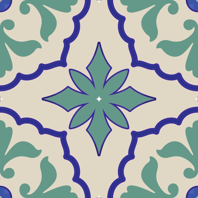 Set 8 buc stickere autocolante faianta decorativa 15cm x 15cm model steluta contur albastru 1