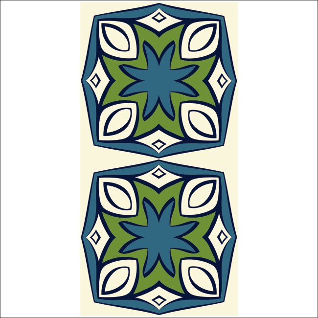 Set 6 buc stickere autocolante faianta decorativa 20cm x 40cm model abstract blue