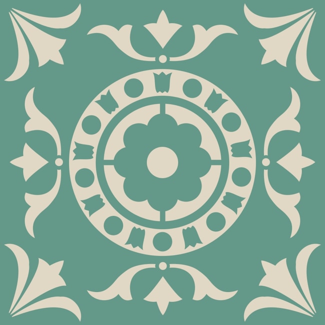 Set 6 buc stickere autocolante faianta decorativa 20cm x 20cm model Turkish Green 2