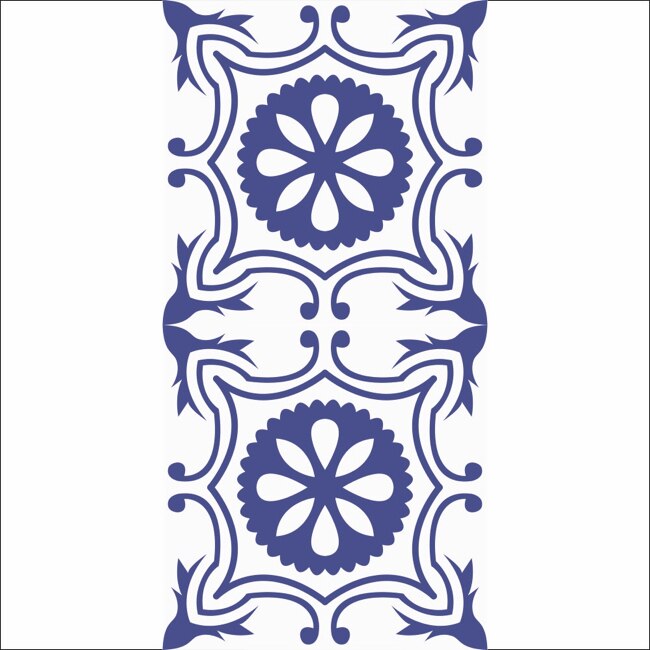 Set 6 buc stickere autocolante faianta decorativa 20cm x 40cm model abstract Blue&White