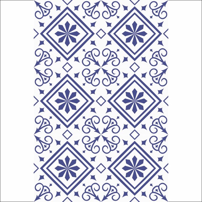 Set 6 buc stickere autocolante faianta decorativa 20cm x 30cm Pattern Blue