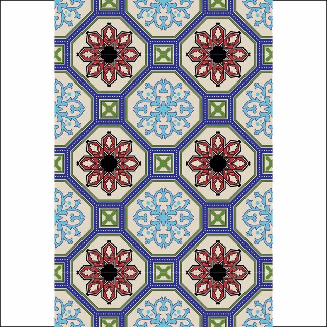 Set 6 buc stickere autocolante faianta decorativa 20cm x 30cm model desen abstract multicolor 30