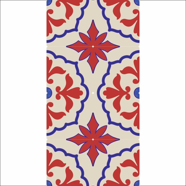 Set 6 buc stickere autocolante faianta decorativa 20cm x 40cm model Red Style