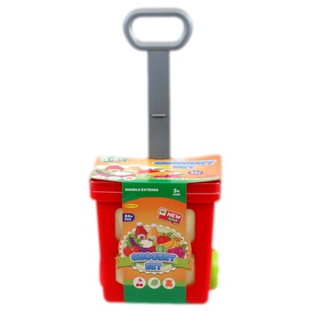 Jucarie set Supermarket tip troller, 24 accesorii incluse, Produse Alimentare, Fructe si Legume, pentru copii Jucarie set Supermarket tip troller, 24 accesorii incluse, Produse Alimentare, Fructe si Legume, pentru copii