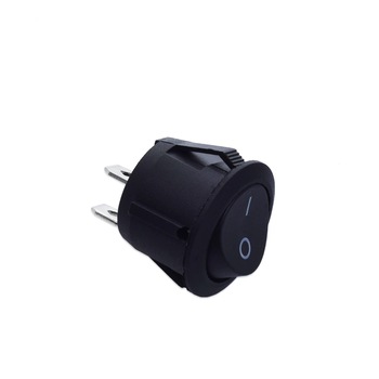 Intrerupator rotund cu doua pozitii ON-OFF, 22 mm, negru Intrerupator rotund cu doua pozitii ON-OFF, 22 mm, negru