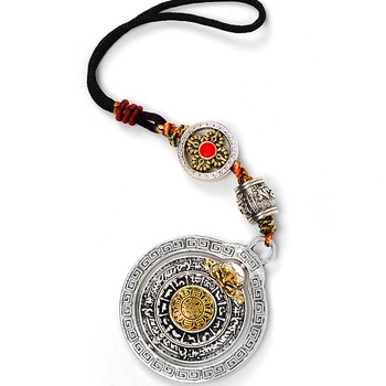 Amuleta 8 simboluri norocoasa Ashtamangala Feng Shui, pentru multiplicarea norocului, in casa, masina sau geanta, metal premium Amuleta 8 simboluri norocoasa Ashtamangala Feng Shui, pentru multiplicarea norocului, in casa, masina sau geanta, metal premium