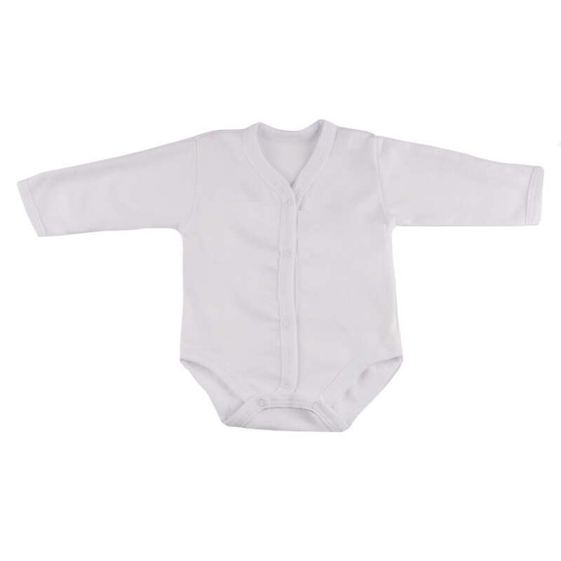 Body cu maneca lunga pentru bebelusi Pifou Model11, Alb, 42-46 cm