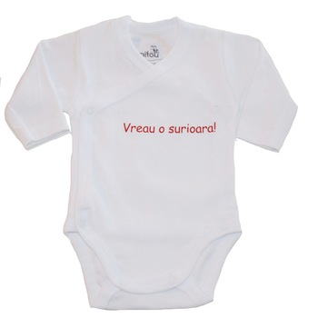 Body cu maneca lunga pentru bebelusi Pifou BMLFI1-A1, Alb 68 cm Body cu maneca lunga pentru bebelusi Pifou BMLFI1-A1, Alb 68 cm