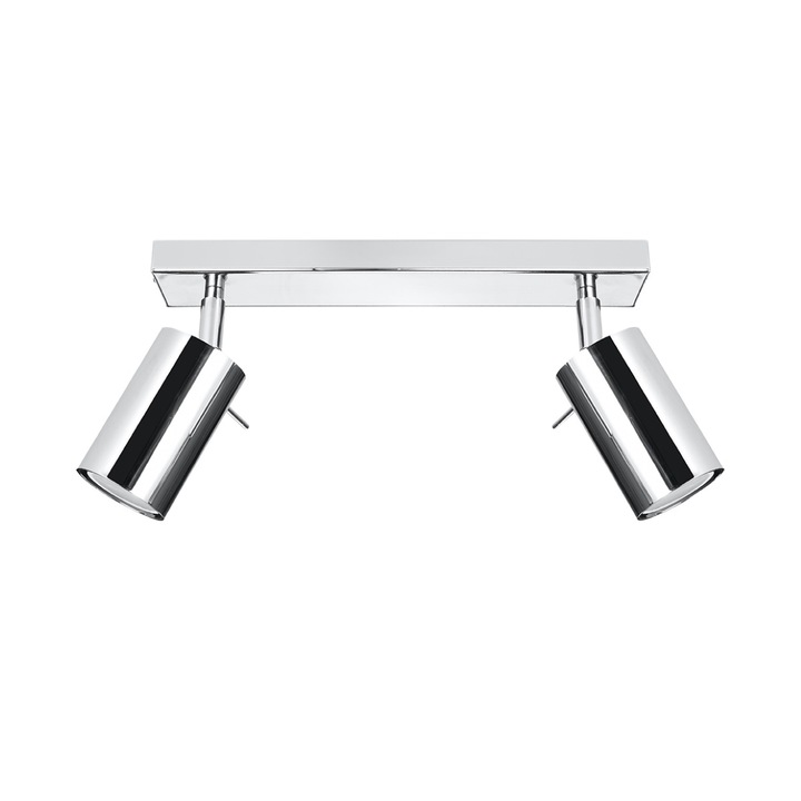 Lustra de tavan Ring crom otel 2 becuri tub modern de interior