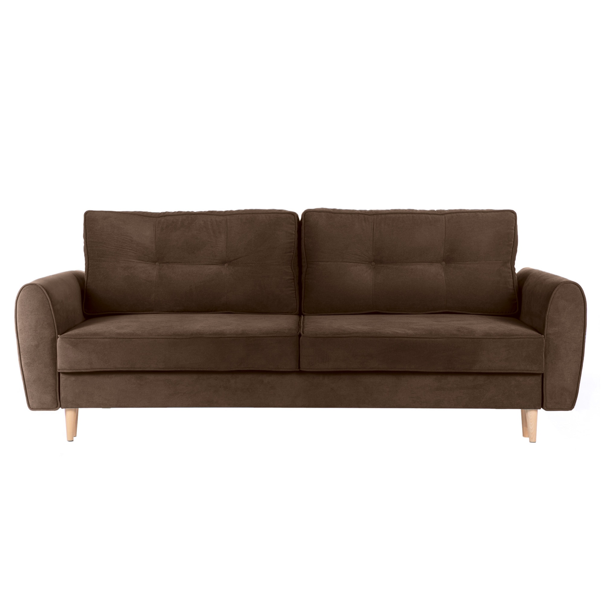 Canapea Extensibila 3 locuri RIGA, cu lada de depozitare, 223x150x95 cm Maro