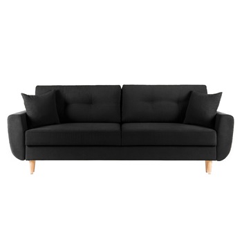 Canapea Extensibila 3 locuri HELSINKI, cu lada de depozitare, 230x100x95 cm Negru Canapea Extensibila 3 locuri HELSINKI, cu lada de depozitare, 230x100x95 cm Negru
