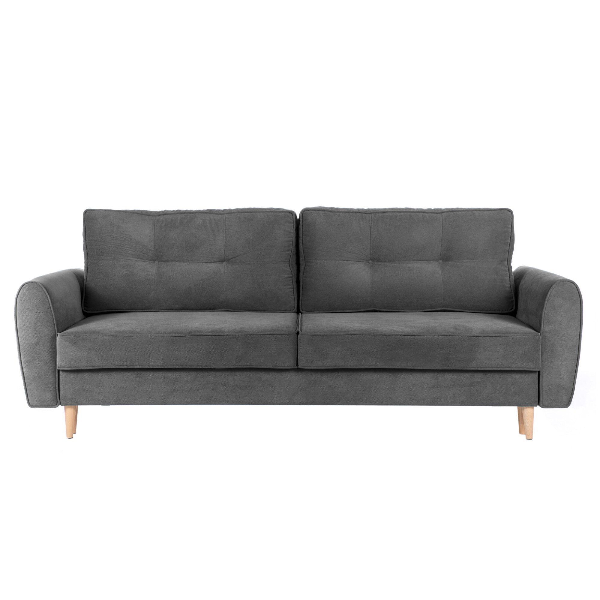 Canapea Extensibila 3 locuri RIGA, cu lada de depozitare, 223x150x95 cm Gri