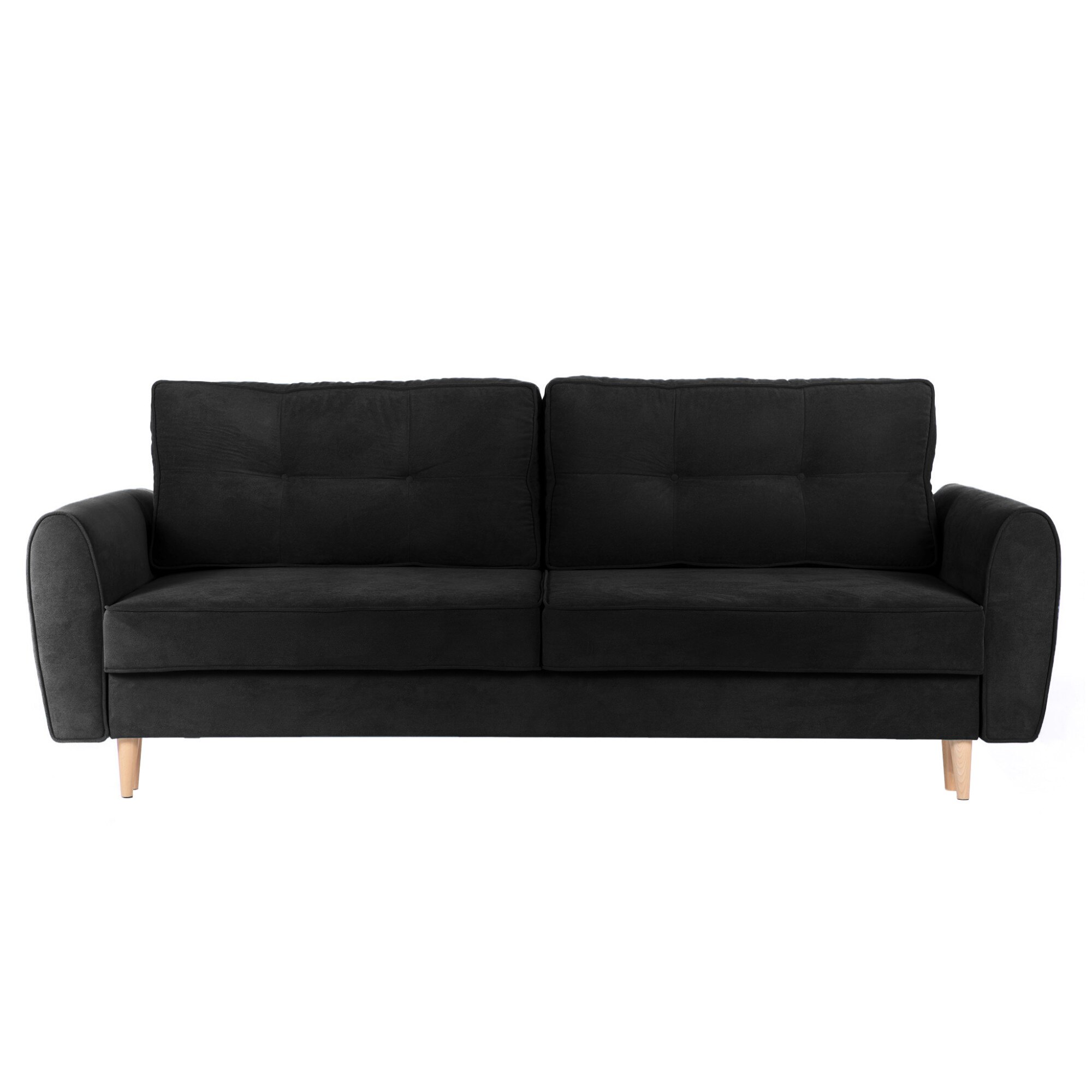 Canapea Extensibila 3 locuri RIGA, cu lada de depozitare, 223x150x95 cm Negru